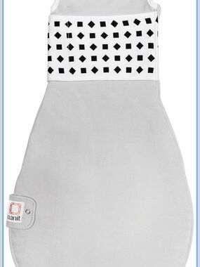 Nanit Baby Sleep Sack - Light Gray with Black Geometric Band